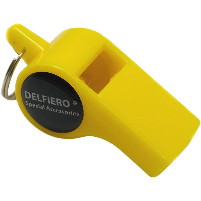 Fischietto Delfiero tipo Balilla in plastica giallo alta visibilità