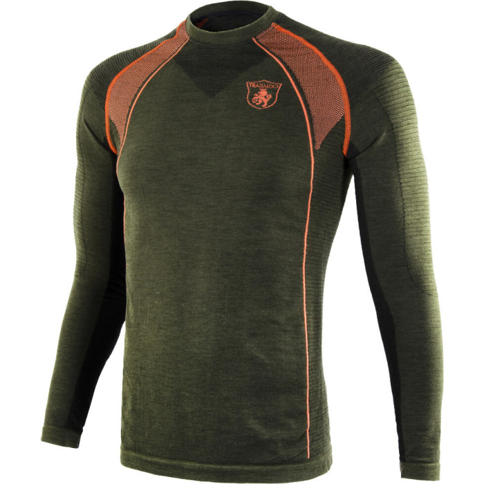 Trabaldo maglia Tecnica Lightwool manica lunga verde e arancio