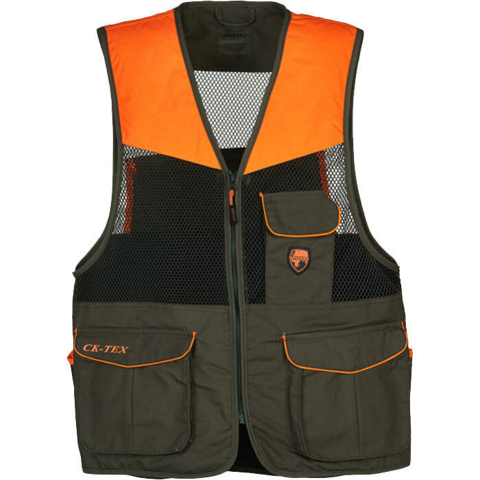 Univers - Gilet da caccia a rete Riva verde e arancio