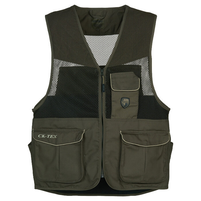 Univers - Gilet da caccia a rete Riva verde e beige