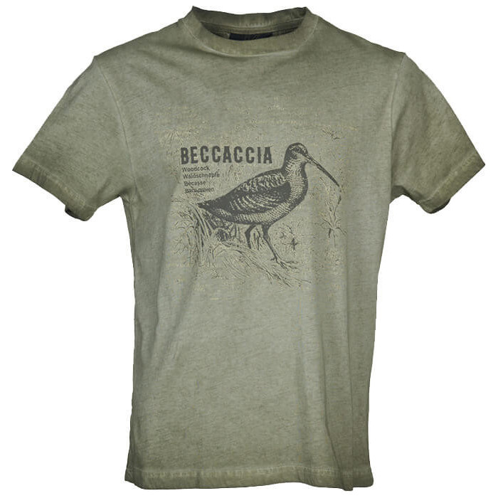 Univers - T-Shirt verde con stampa Beccaccia