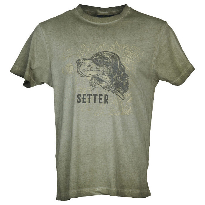 Univers - T-Shirt verde con stampa Setter