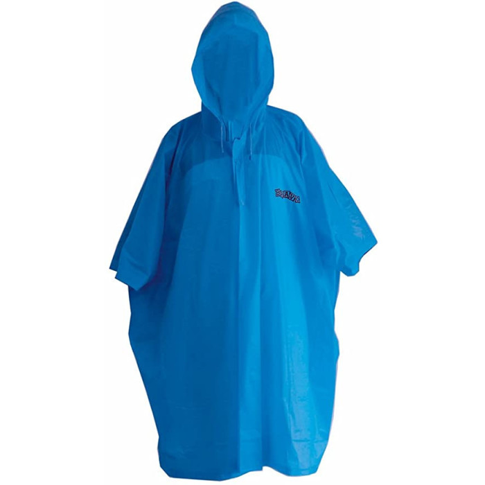 Poncho impermeabile con cappuccio blu