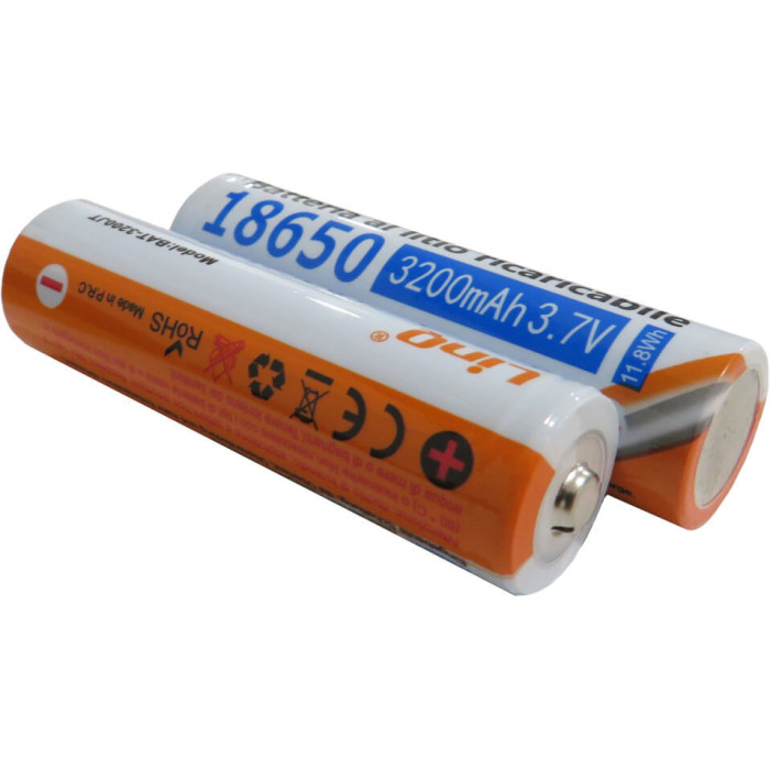 Batteria 18650 3.7 V 3200 mAh Li-ion 30A Button Top