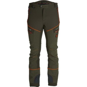 Univers - Pantalone da caccia Racer in cordura verde con inserti arancio