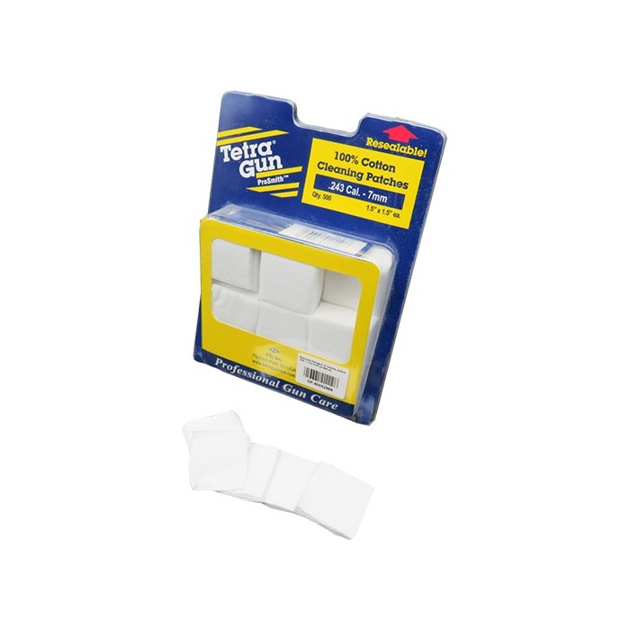 Pezzuola Tetragun in cotone calibro .243 - 7 mm 4X4 cm 500 pz