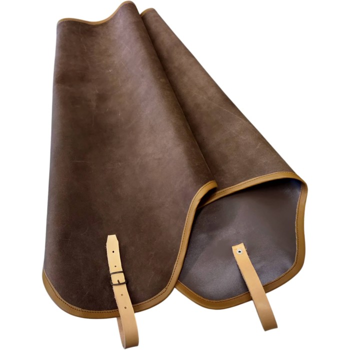 Cosciale in pelle scamosciata marrone