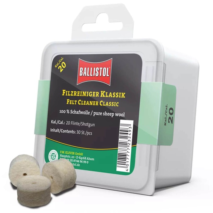 Feltrini Ballistol Classic per pulizia canne 30 pz cal. 20