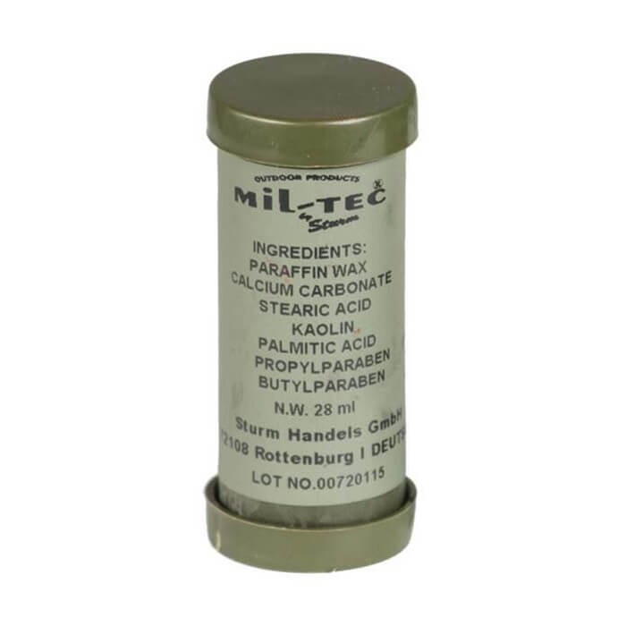 Cera mimetica viso Mil-Tec per mimetizzazione stick bicolore 55 g verde e nero