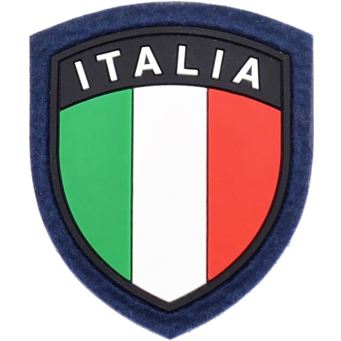 Patch Scudetto Italia in gomma sfondo blu