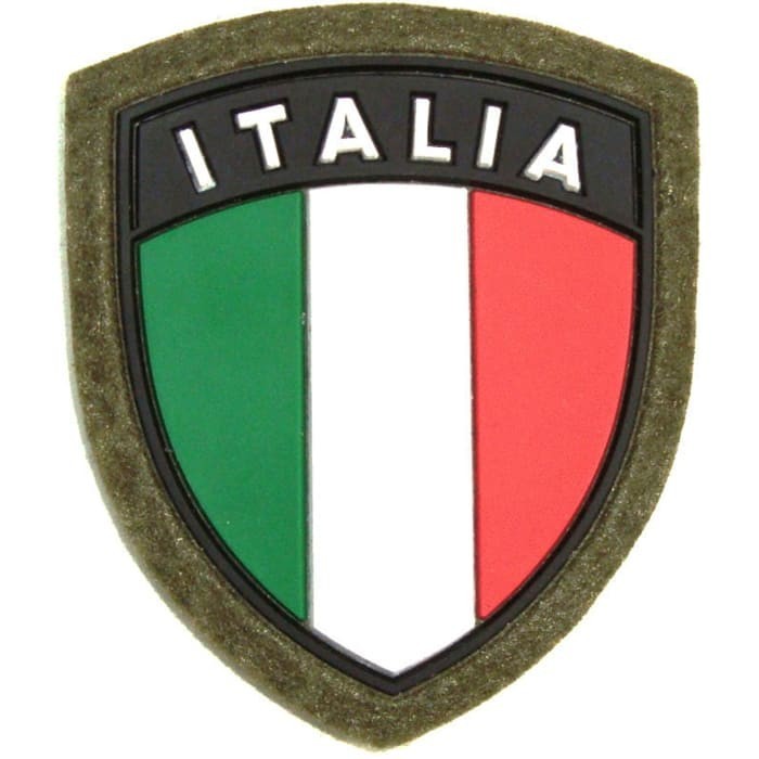 Patch Scudetto Italia in gomma sfondo verde