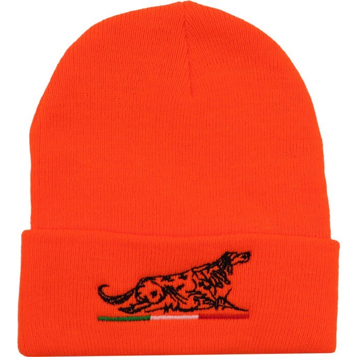 Berretto arancio con stampa Setter
