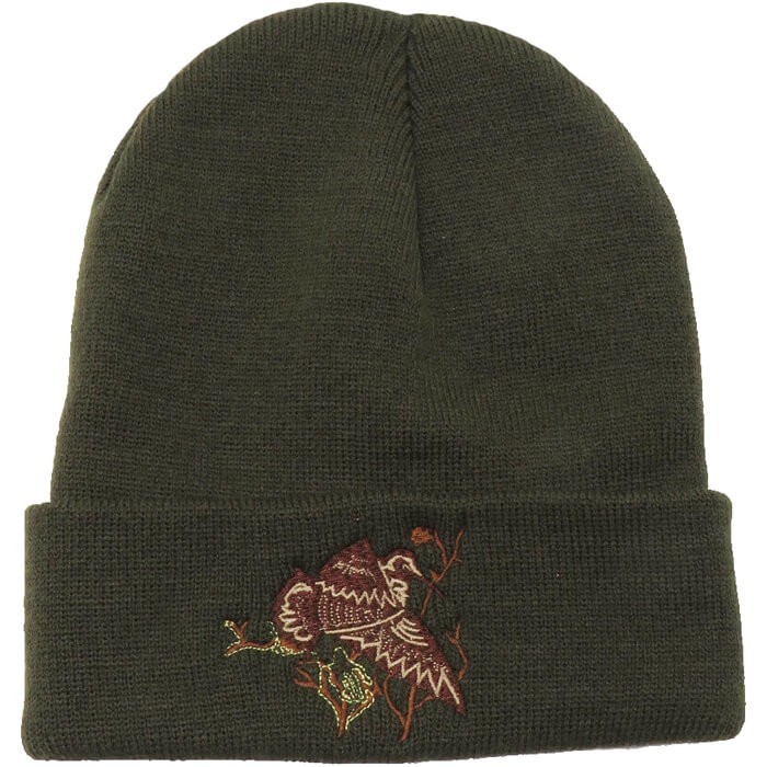 Berretto verde con stampa Beccaccia