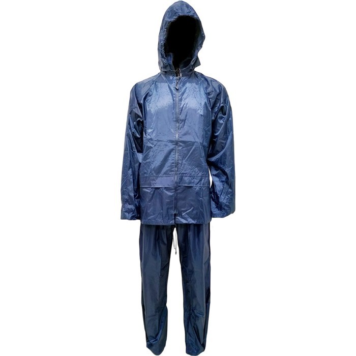 Completo giacca e pantalone cerati impermeabili colore blu XL