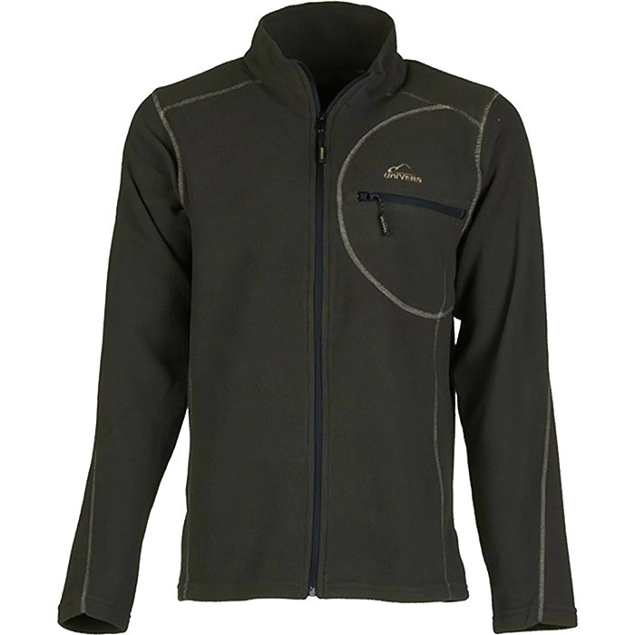 Univers - Cardigan in pile con tasca frontale verde