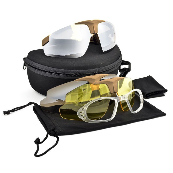 Occhiali da tiro o softair Wosport tan