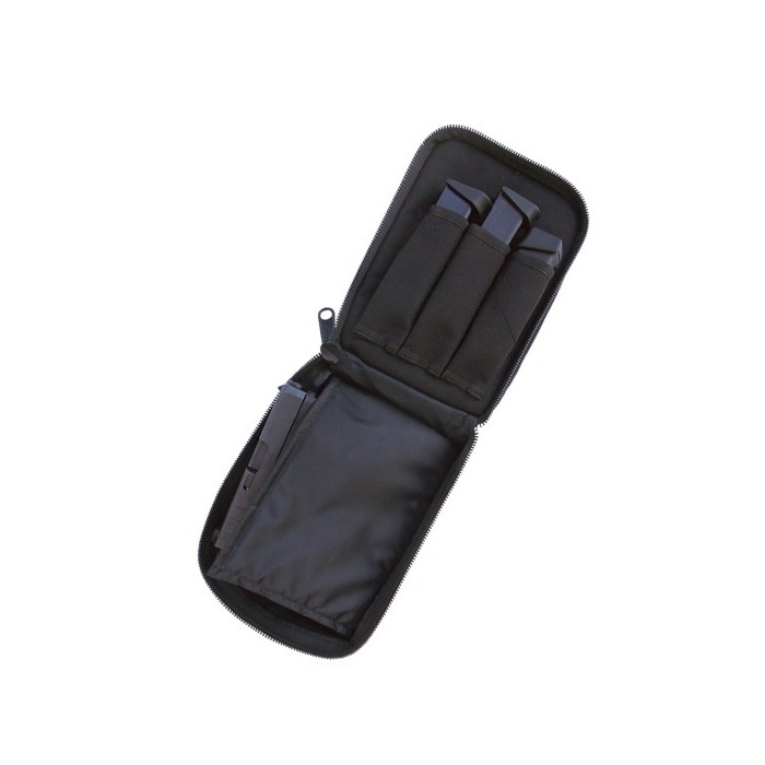 Custodia porta pistola in cordura con 3 tasche portacaricatori 34x17,5 cm nero