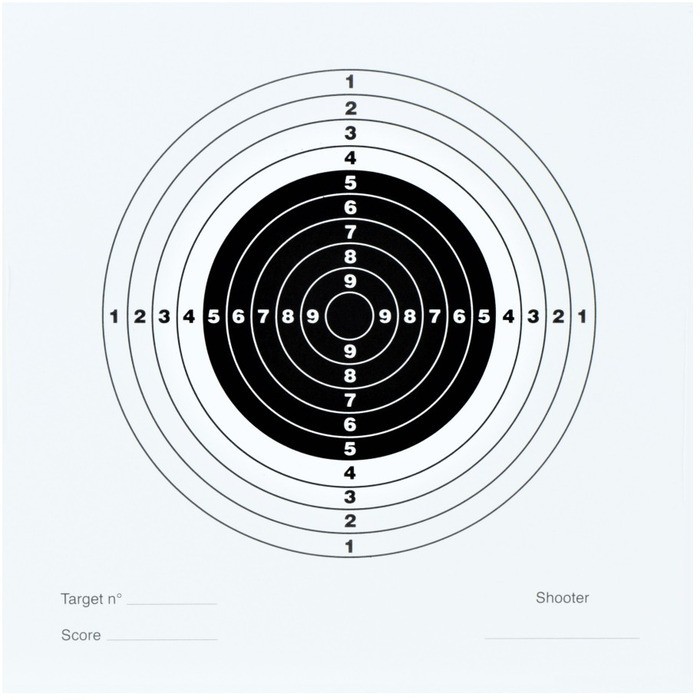 Bersaglio cartoncino sfondo bianco 14x14 cm 100 pz