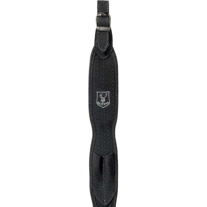 Riserva - tracolla carabina in pelle effetto carbonio con portacolpi