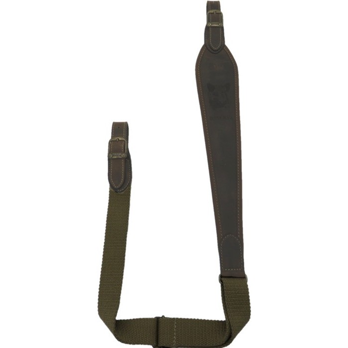 Riserva - tracolla carabina pelle incisa cinghiale marrone