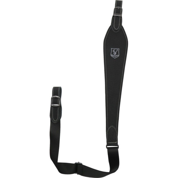 Riserva - tracolla carabina in pelle effetto carbonio nera