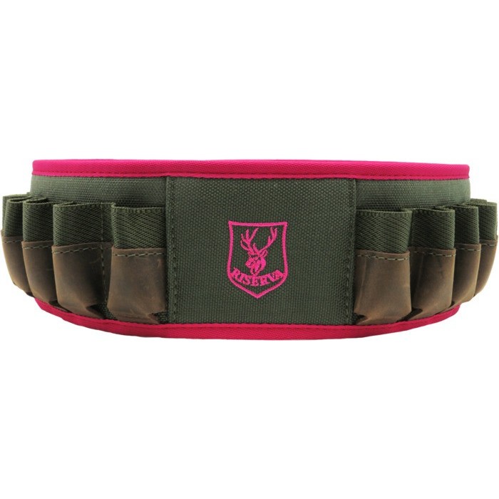 Riserva - cartuccera in cordura e pelle 24 celle calibro 20 verde e magenta