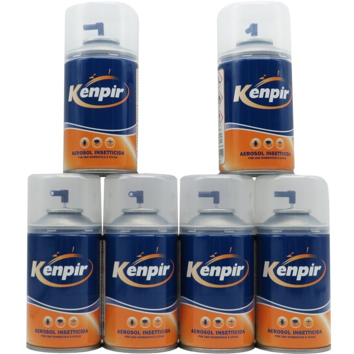 Spray insetticida Kenpir al piretro contro insetti per canile 250 ml confezione da 6 pezzi