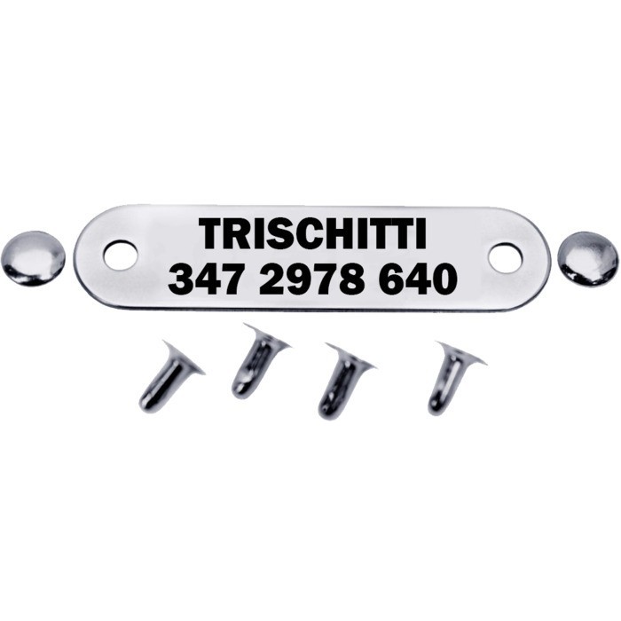 Targhetta ovale identificativa per collari