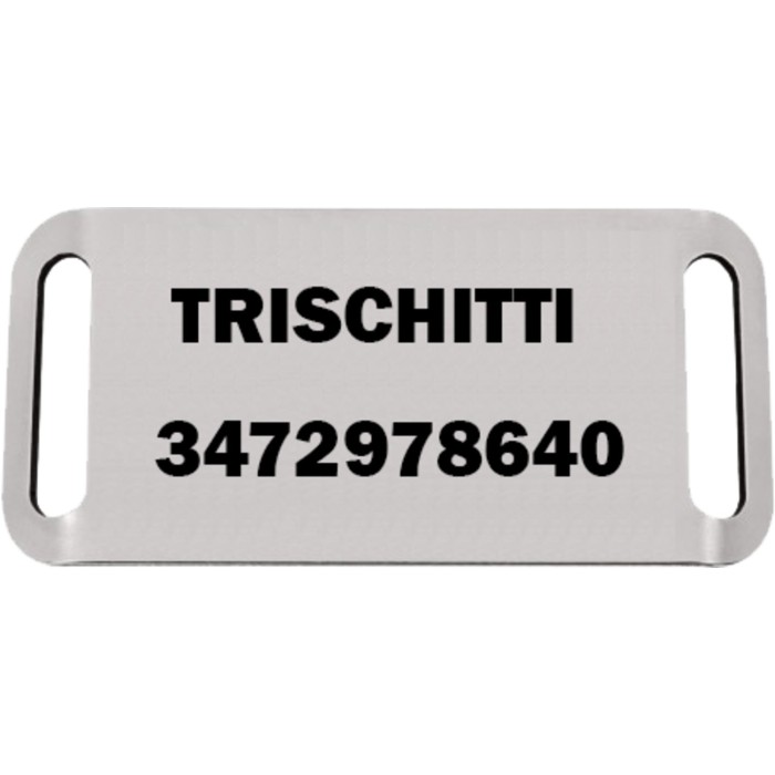 Targhetta rettangolare per cane in acciaio inossidabile piccola