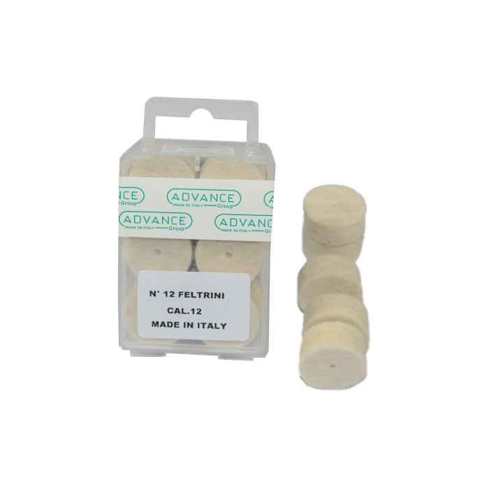 Feltrini per pulizia canna del fucile calibro 12 12 pz