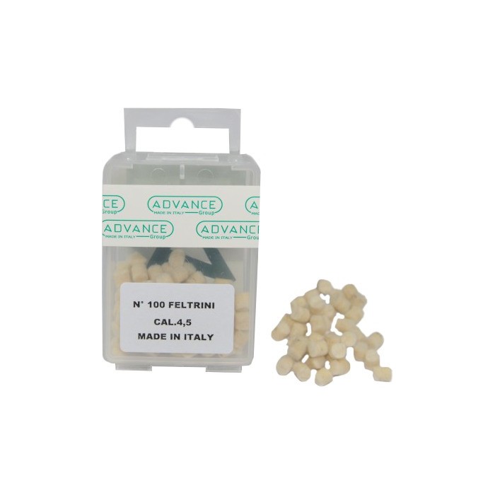 Feltrini per pulizia canne di carabine ad aria compressa calibro 4,5 100 pz