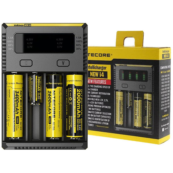 Carica batterie a led Nitecore New I4 per batteria a litio 18650