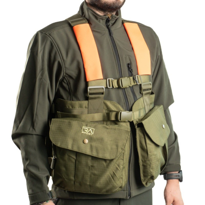 Gilet trisacca Nylon Verde e Arancione da caccia Ra Sport